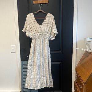 Cost Plus World Market White and Black Maxi Dress